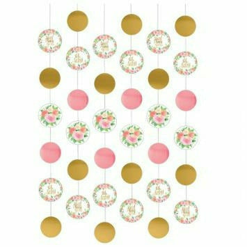 Amscan BABY SHOWER Floral Baby String Decorations 6ct