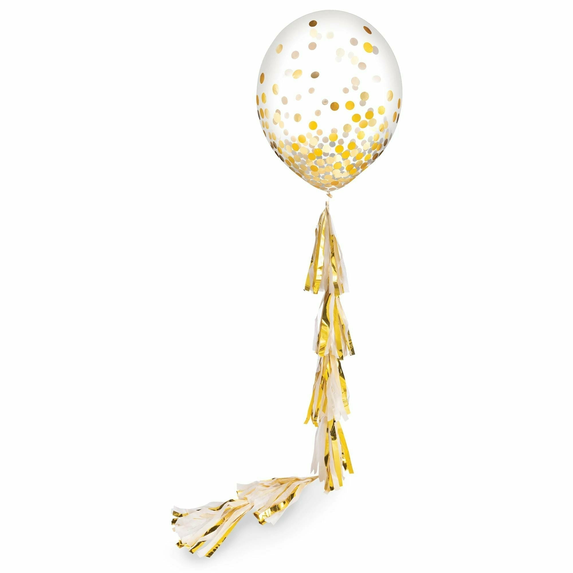 Amscan BALLOONS Confetti Balloon w/ Gold Tassel Balloon Tail