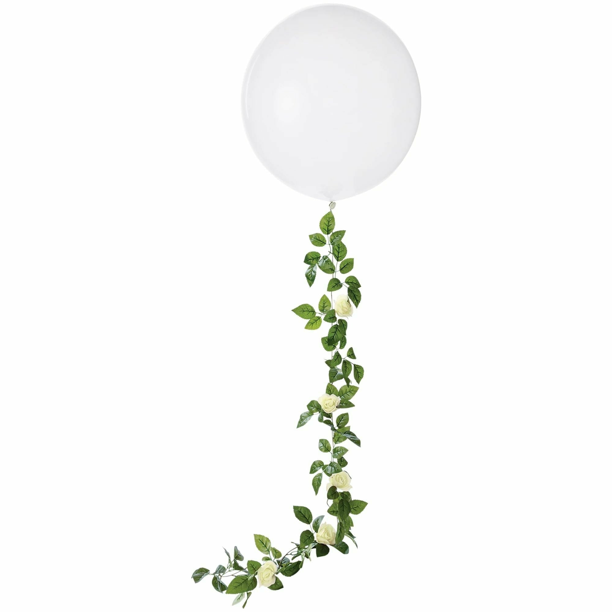 Amscan BALLOONS Latex Balloon w/ White Floral Balloon Tail