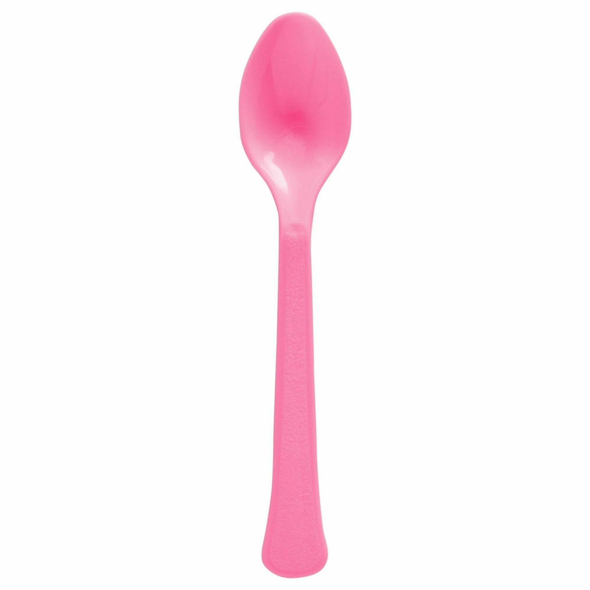 Amscan BASIC Bright Pink - Boxed, Heavy Weight Spoons, High Ct.
