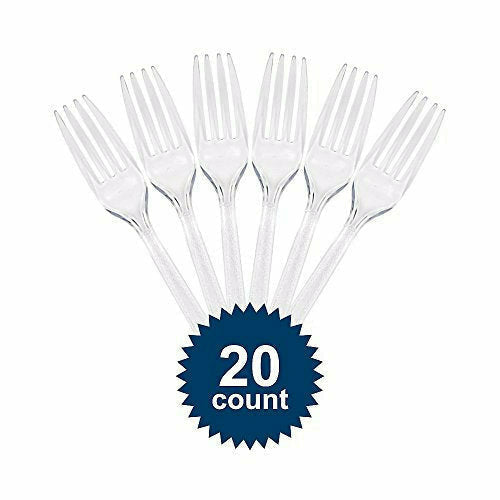 Amscan BASIC Clear Premium Heavy Weight Plastic Forks
