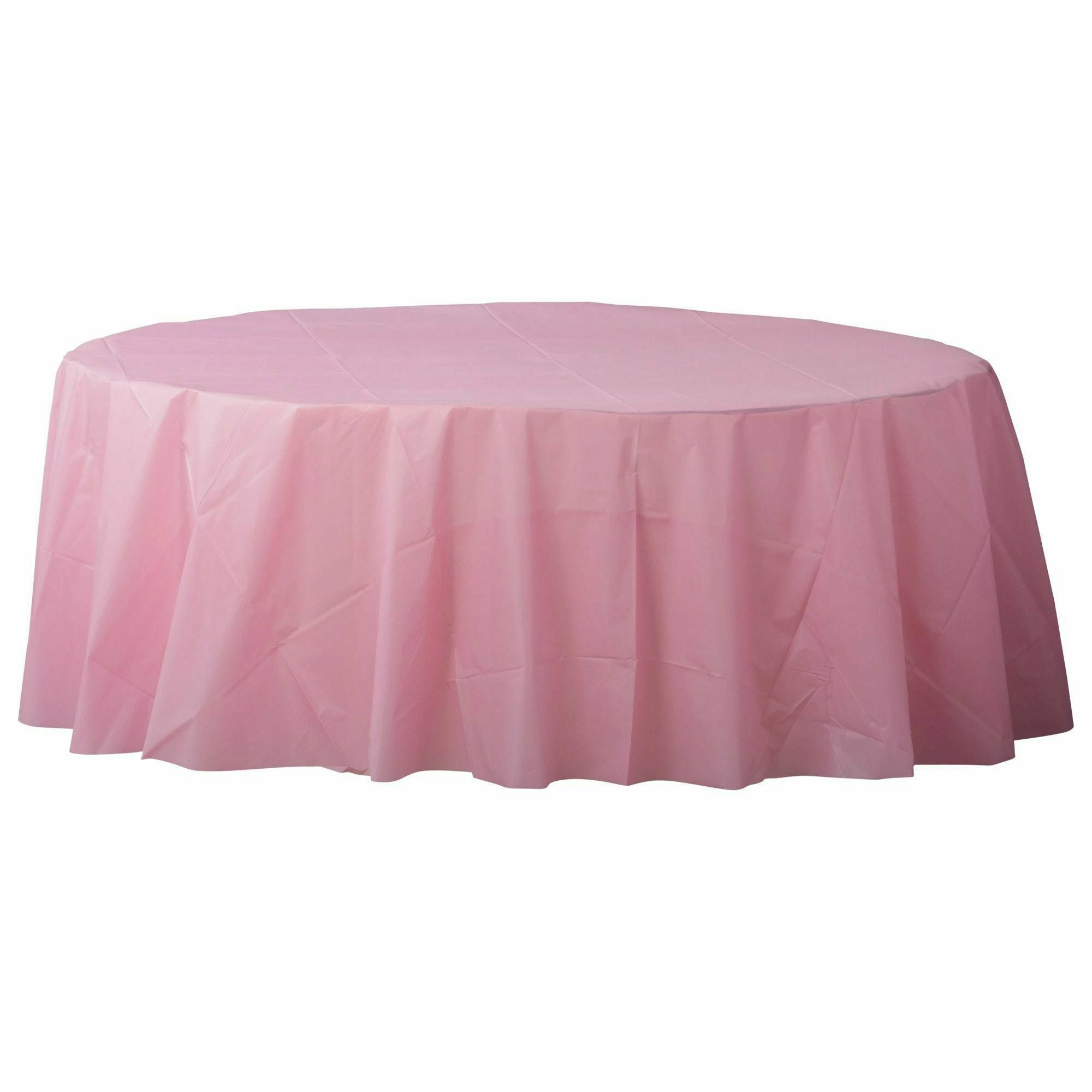 Amscan BASIC New Pink - 84" Round Plastic Table Cover