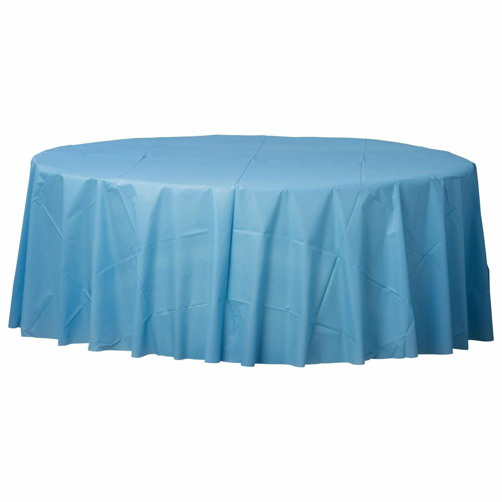 Amscan BASIC Pastel Blue - 84" Round Plastic Table Cover