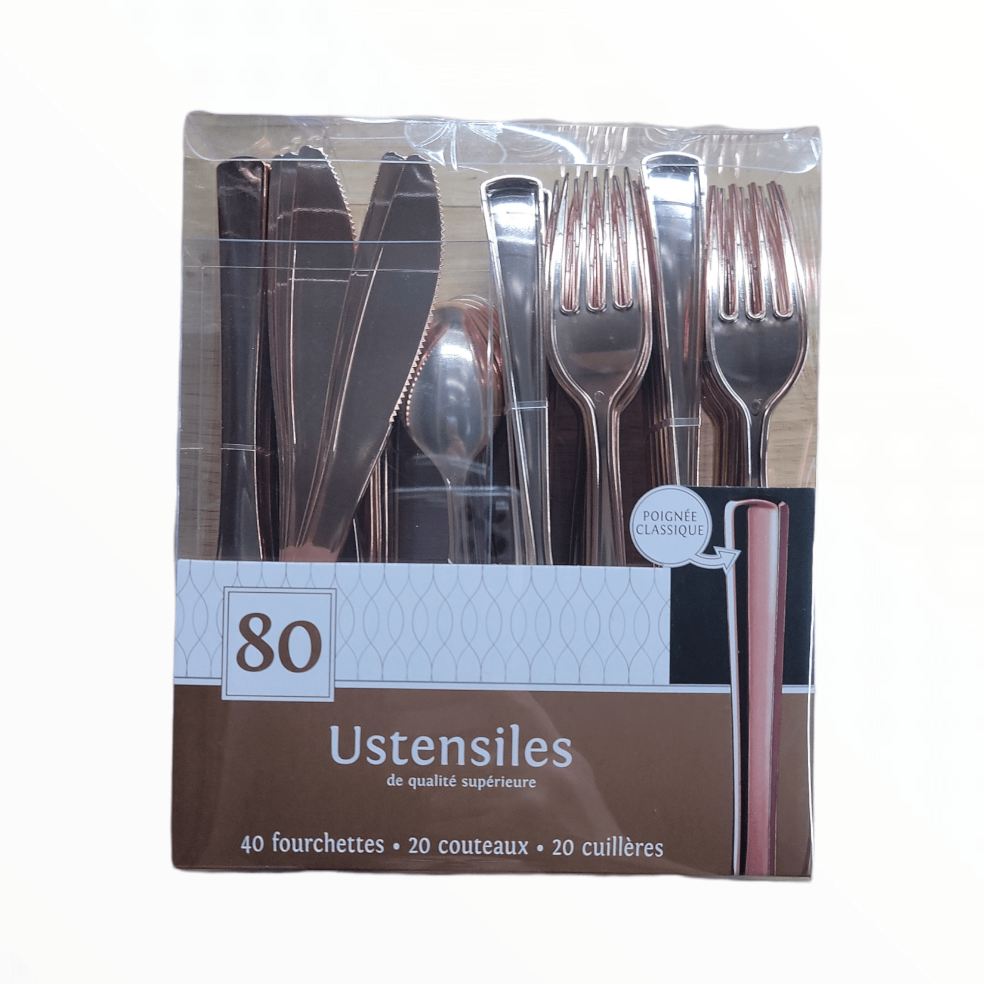 Amscan BASIC Premium Metallic Assorted Cutlery Classic Handle - Rose Gold