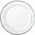 Amscan BASIC White Silver-Trimmed Premium Plastic Dinner Plates 10ct