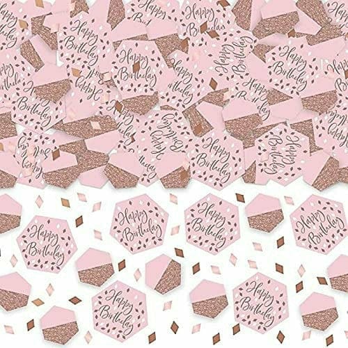Amscan BIRTHDAY Glittery Pink Hexagon Birthday Confetti