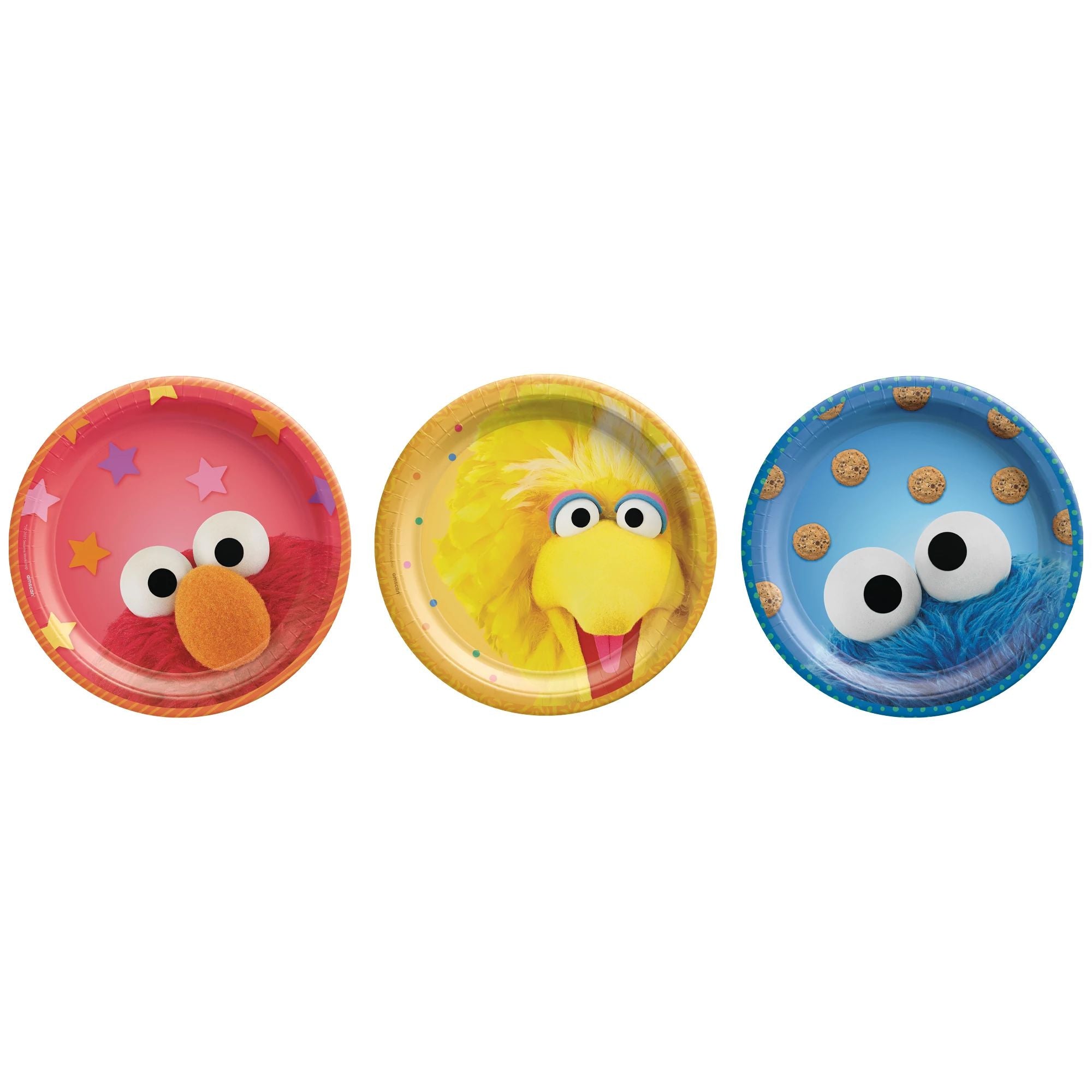 Amscan BIRTHDAY: JUVENILE Everyday Sesame Street Round Plates, 7" - Assorted