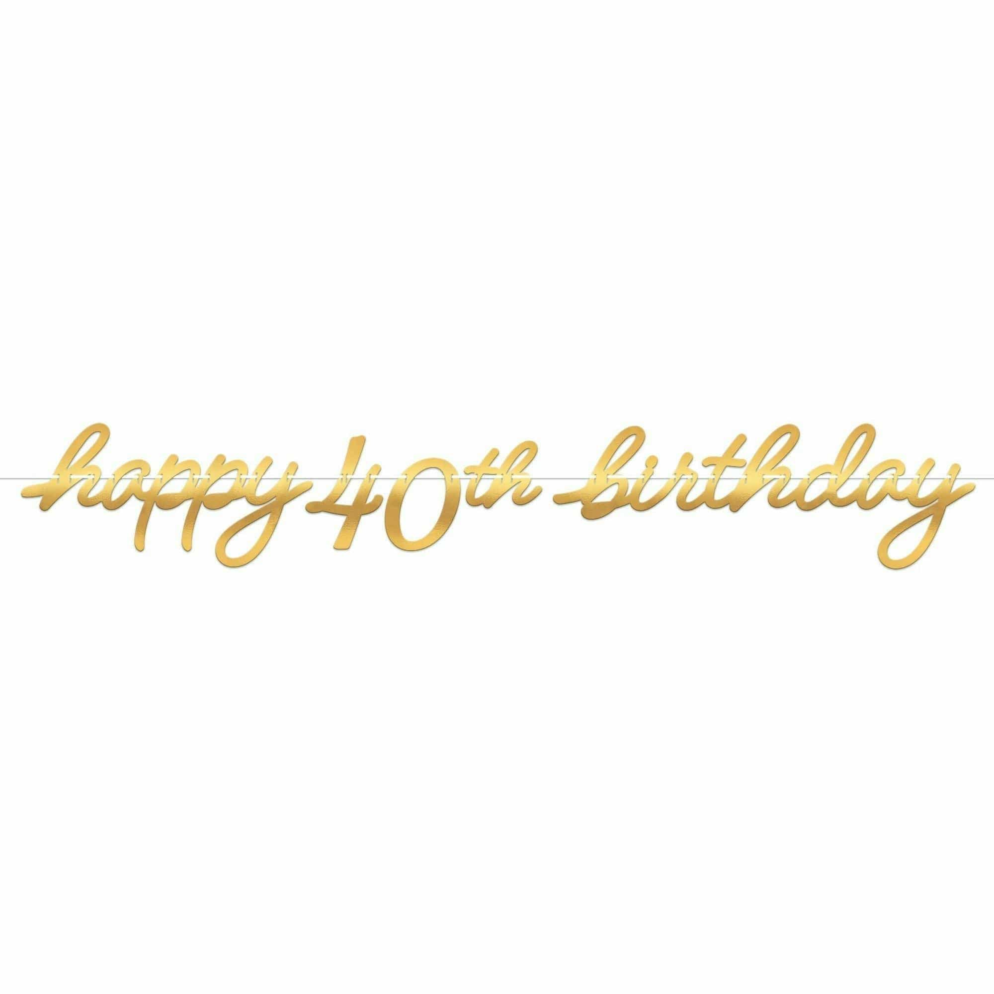 Amscan BIRTHDAY: OVER THE HILL Golden Age Birthday 40th Letter Banner