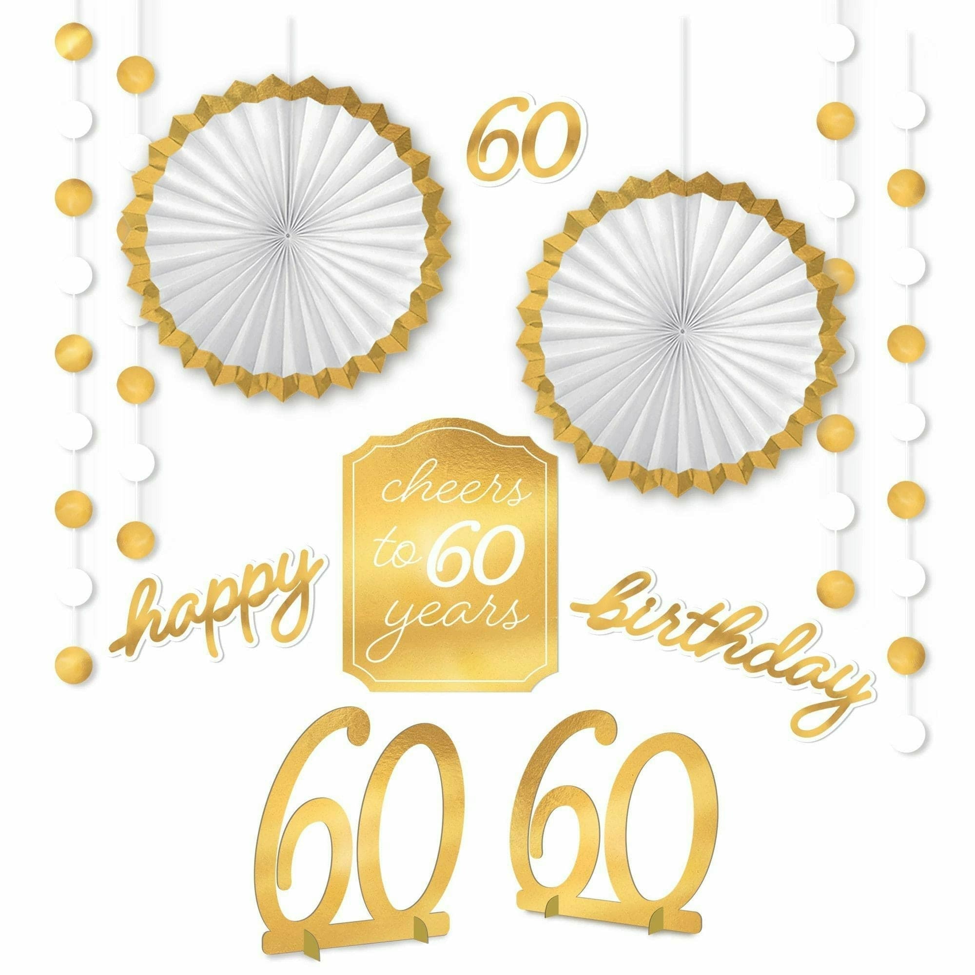 Amscan BIRTHDAY: OVER THE HILL Golden Age Birthday 60th Room Decoration Kit