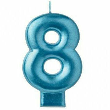 Amscan CANDLES Numeral Candle #8 - Blue