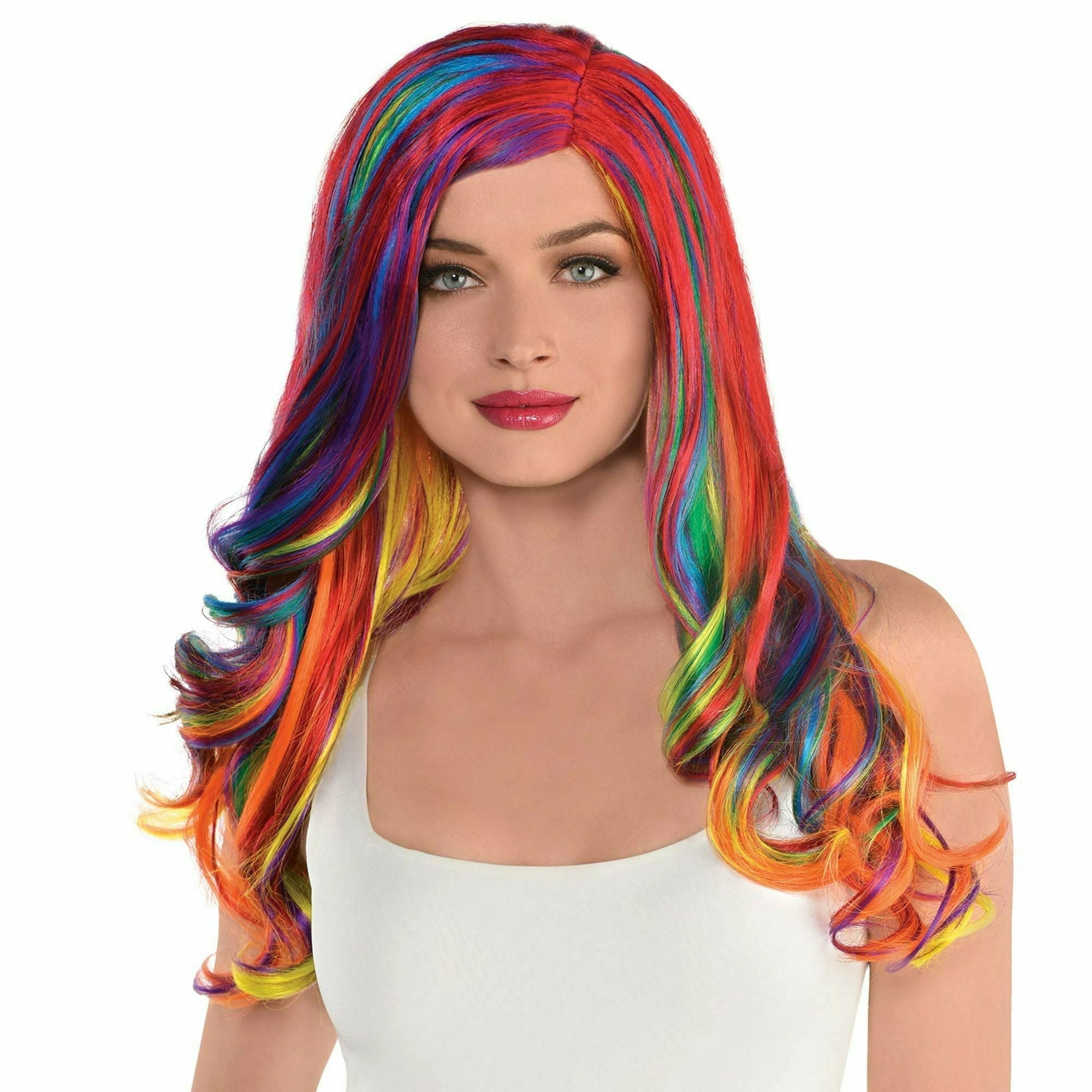 Amscan HOLIDAY: SPIRIT Glamorous Long Rainbow Wig