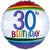 Burton and Burton BALLOONS 305 Rainbow 30th Birthday 17" Mylar Balloon