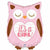 Burton and Burton BALLOONS D004 Pink Owl It's a Girl Jumbo 26" Mylar Balloon