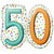 Burton and Burton BALLOONS F007 Big 50 Happy Birthday Jumbo 25" Mylar Balloon