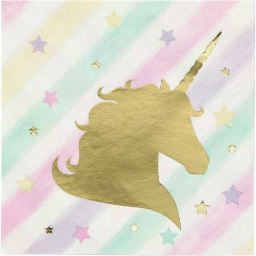 Creative Converting BIRTHDAY: JUVENILE Unicorn Sparkle Beverage Napkins 16ct