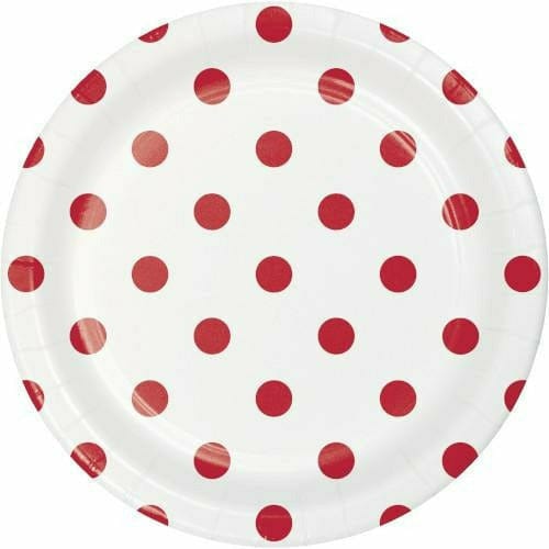 Creative Converting HOLIDAY: VALENTINES Classic Red Dots and Stripes Lunch Plates 8ct