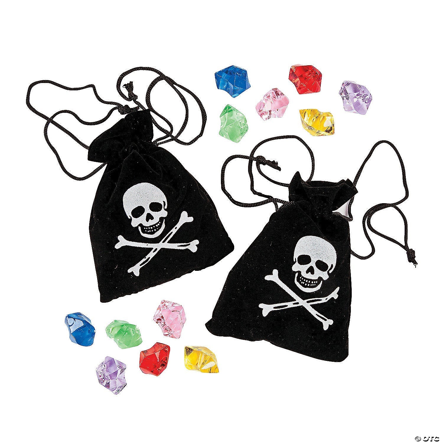 FUN EXPRESS TOYS Pirate Drawstring Bags with Jewels