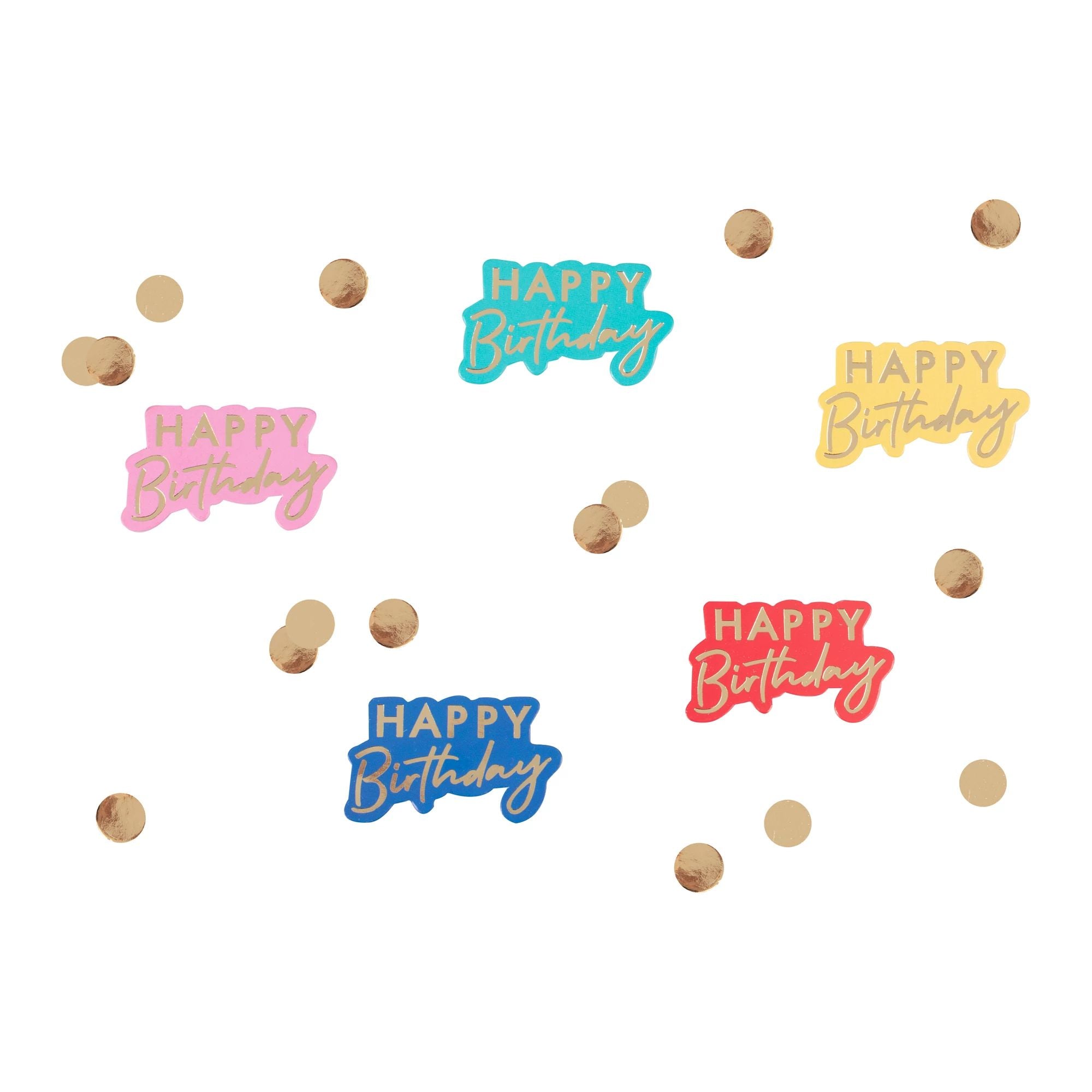 Ginger Ray BIRTHDAY Ginger Ray Happy Birthday Brights w/ Gold Foil Confetti