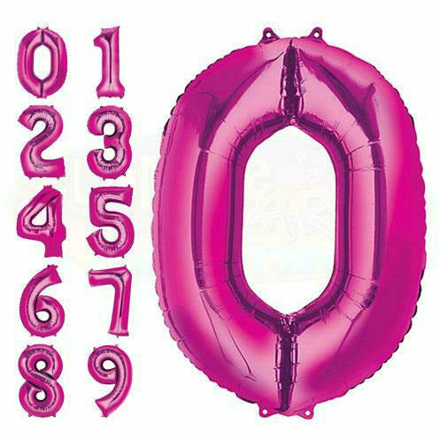 Bright Pink Number Balloons