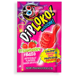 Redstone Foods Inc CANDY DIP LOKO LOLLIPOP WITH POPPING CANDY - STRAWBERRY