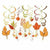 Ultimate Party Super Stores FALL FOLIAGE HANGING SWIRL DECORATIONS