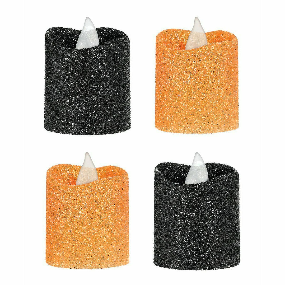 Ultimate Party Super Stores HOLIDAY: HALLOWEEN Black & Orange Glitter Votive LED Candle