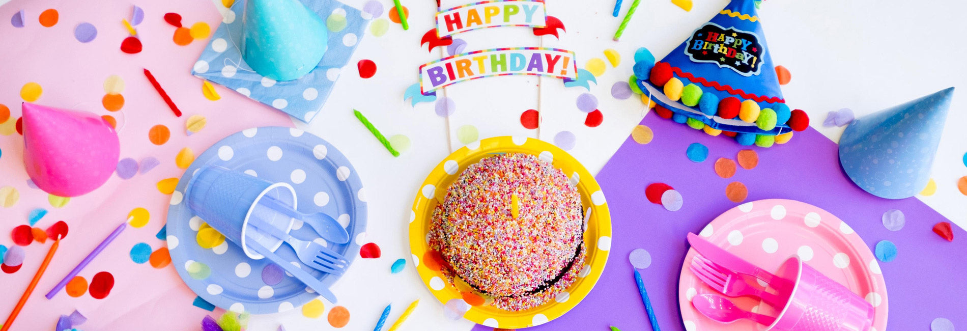 colorful birthday party table