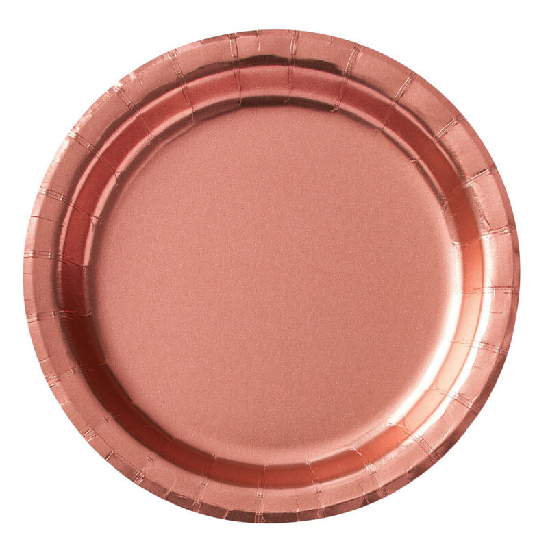 Rose gold paper plate