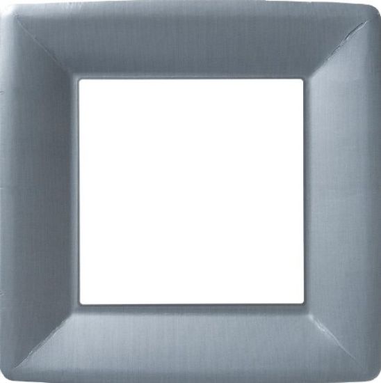 Classic Linen 10" Square Disposable-Plate Silver