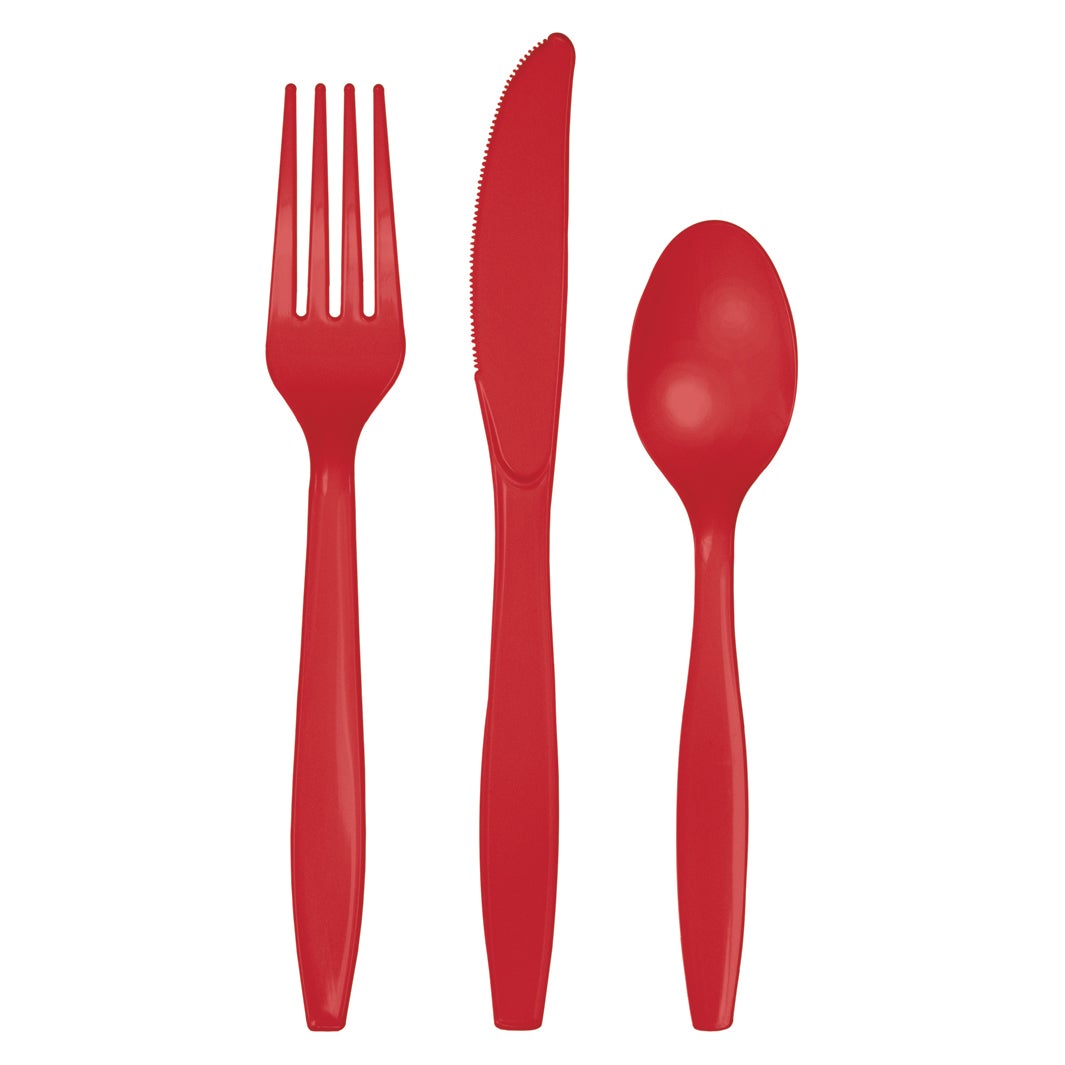 Classic Red Premium Assorted Plastic Cutlery