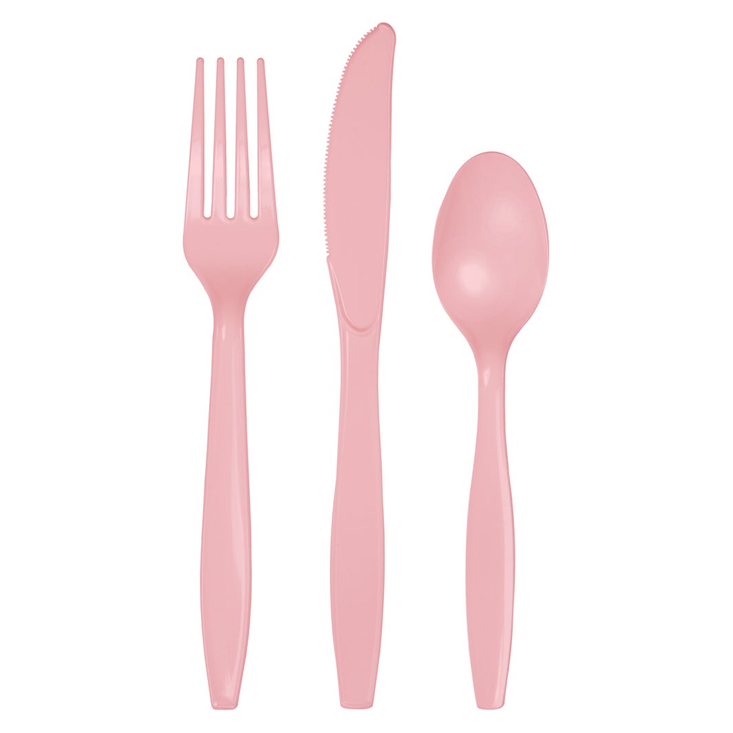 Classic Pink Premium Assorted Plastic Cutlery