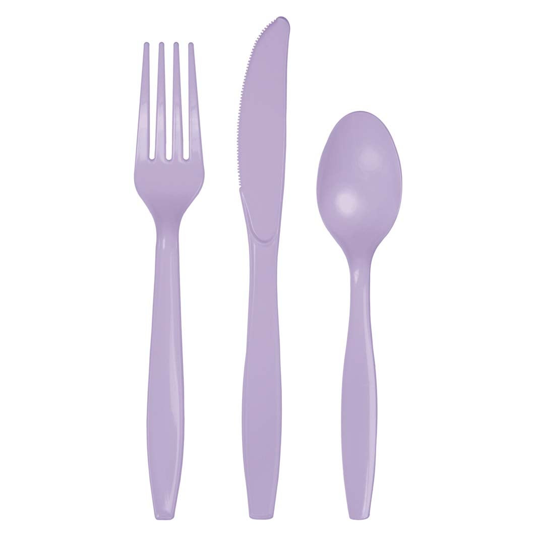 Luscious Lavender Premium Assorted Plastic Cutlery