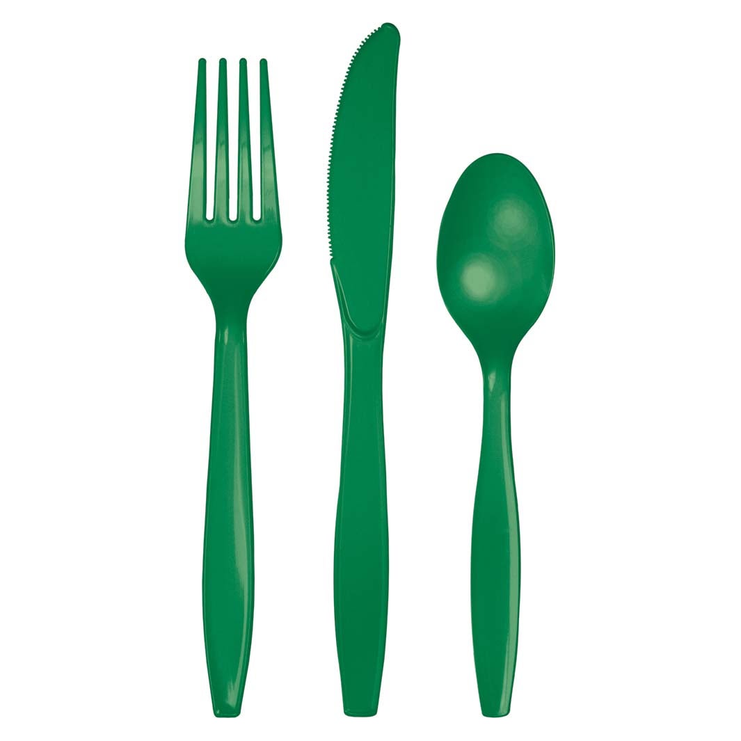 Emerald Green Premium Assorted Plastic Cutlery