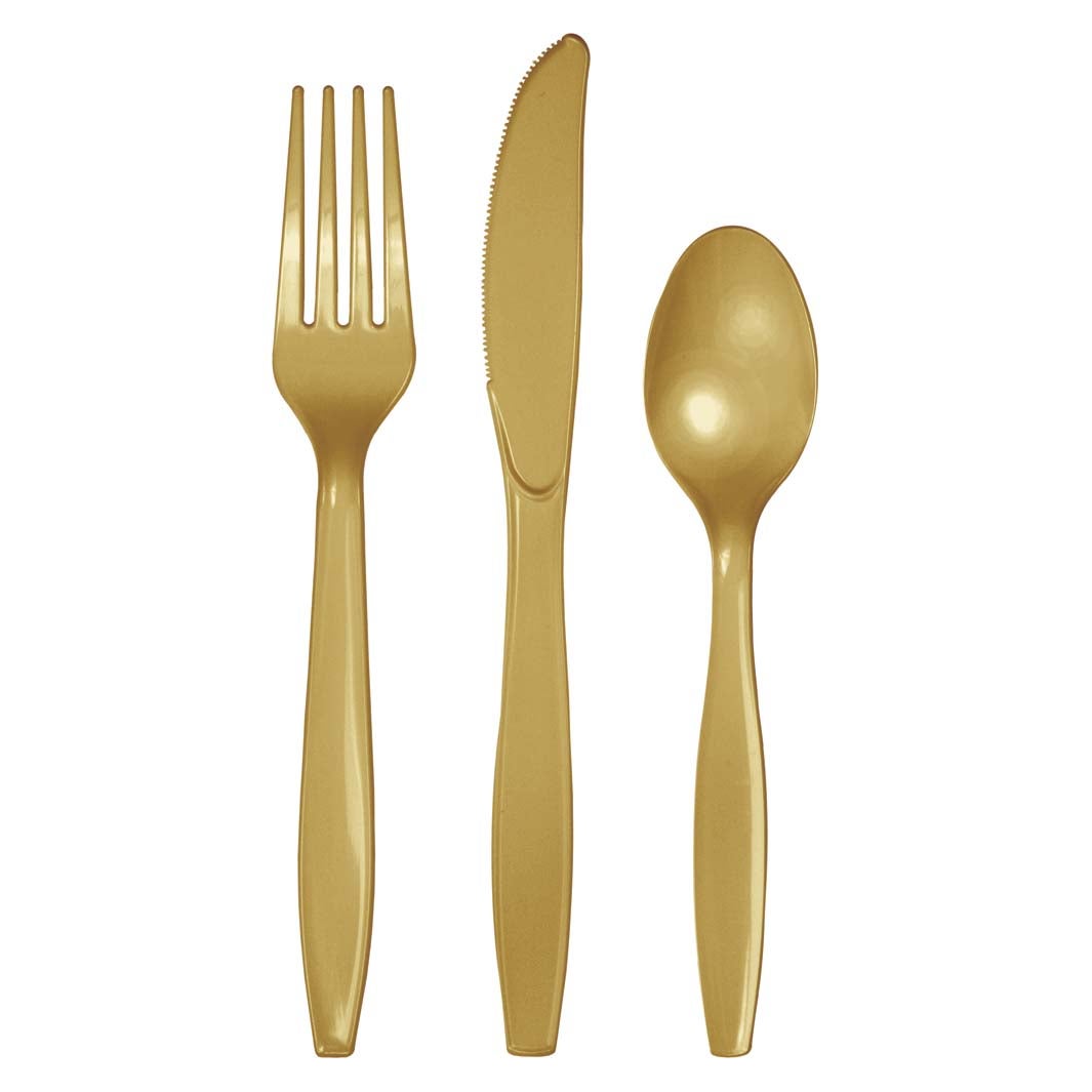 Glittering Gold Premium Assorted Plastic Cutlery