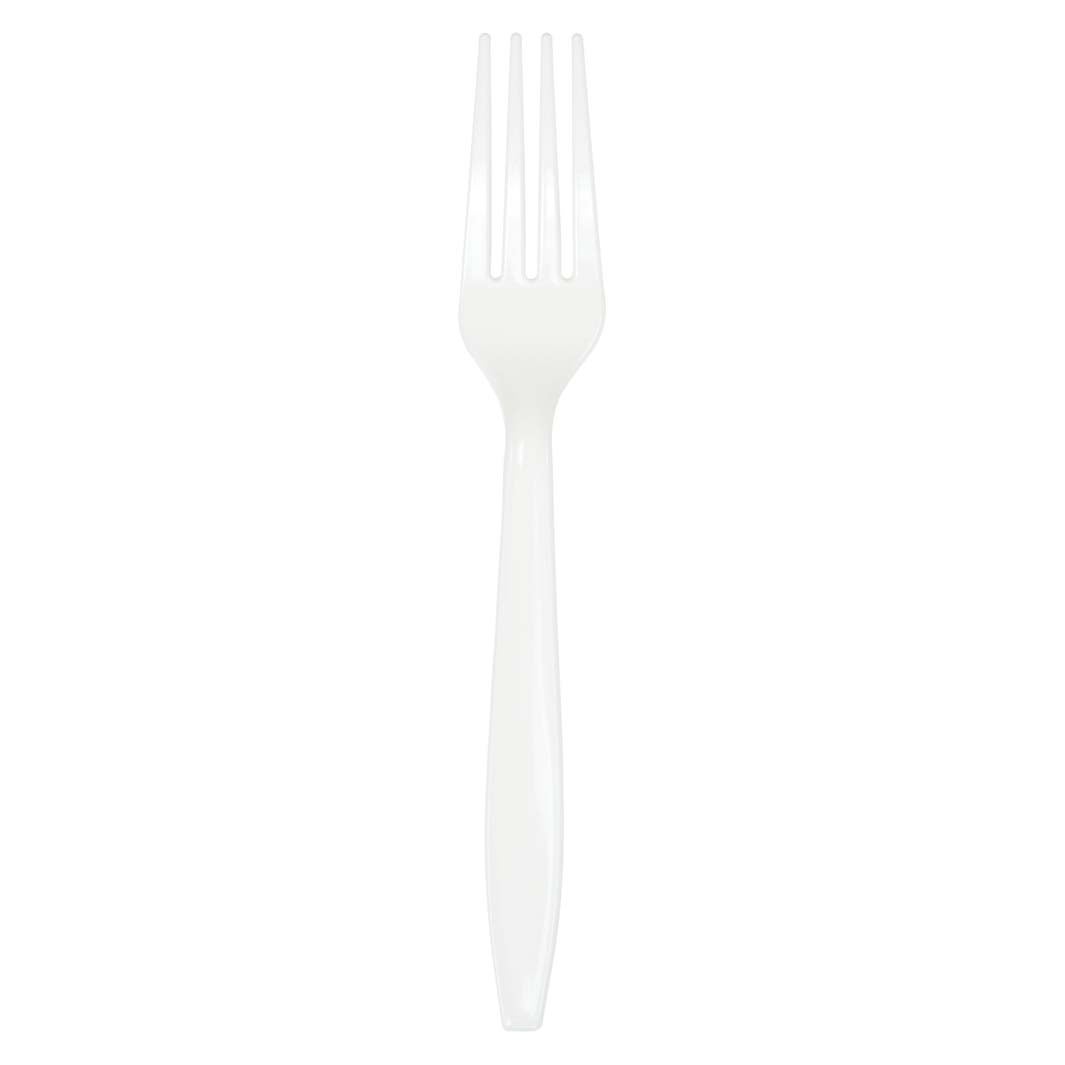 Premium Plastic Forks - White