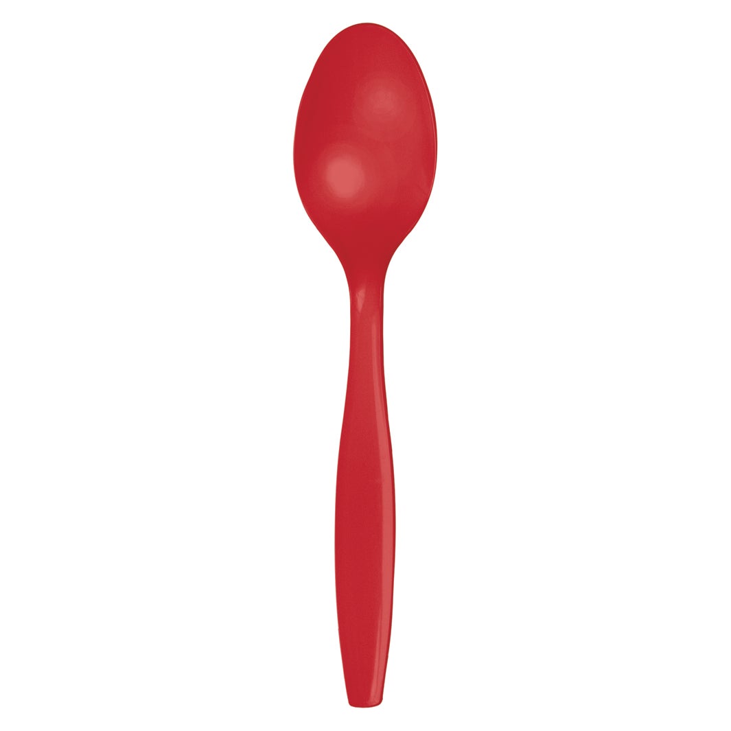 Premium Plastic Spoons - Classic Red 24 ct.