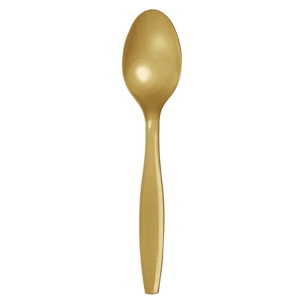 Premium Plastic Spoons - Glittering Gold 24 ct.