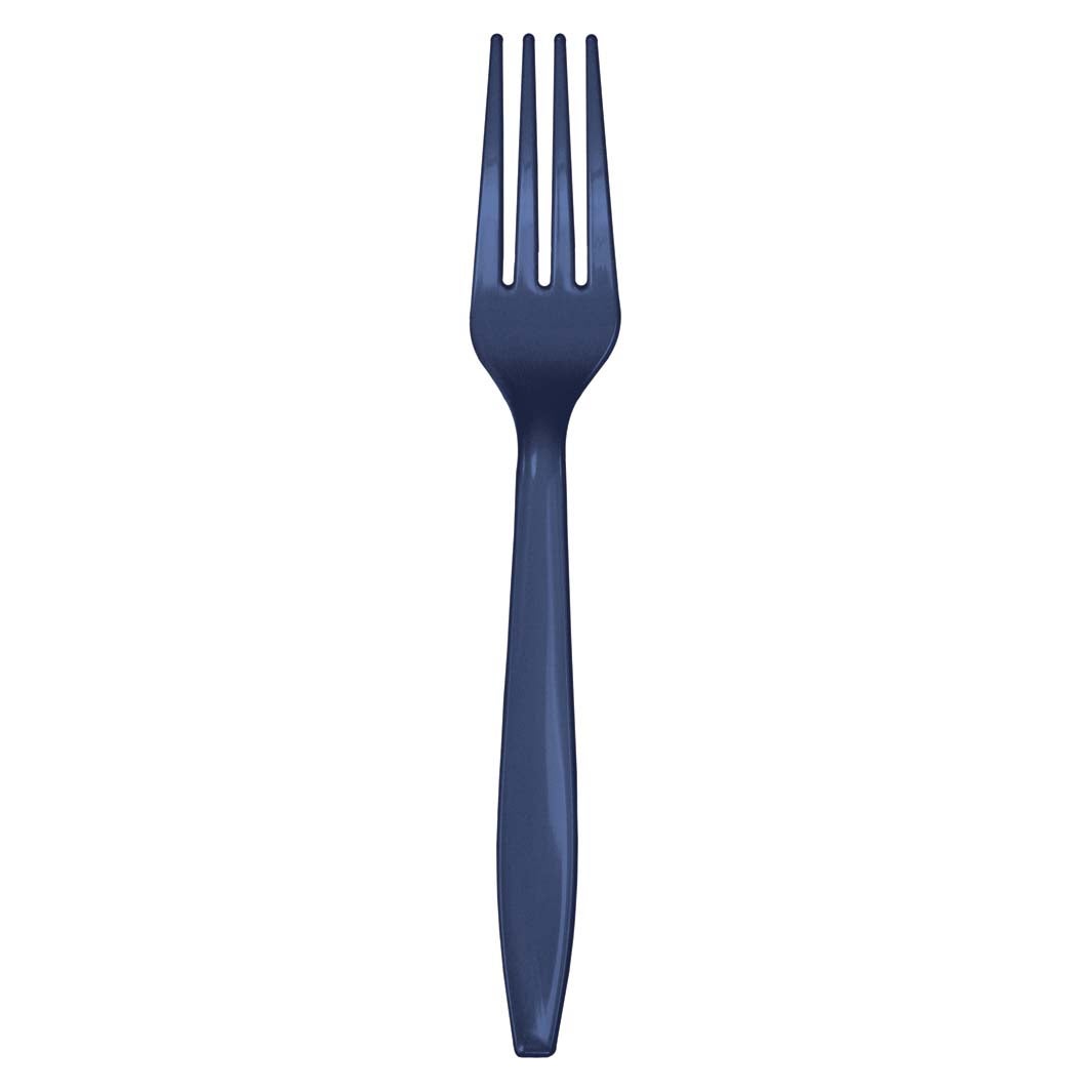 Premium Plastic Forks - Navy