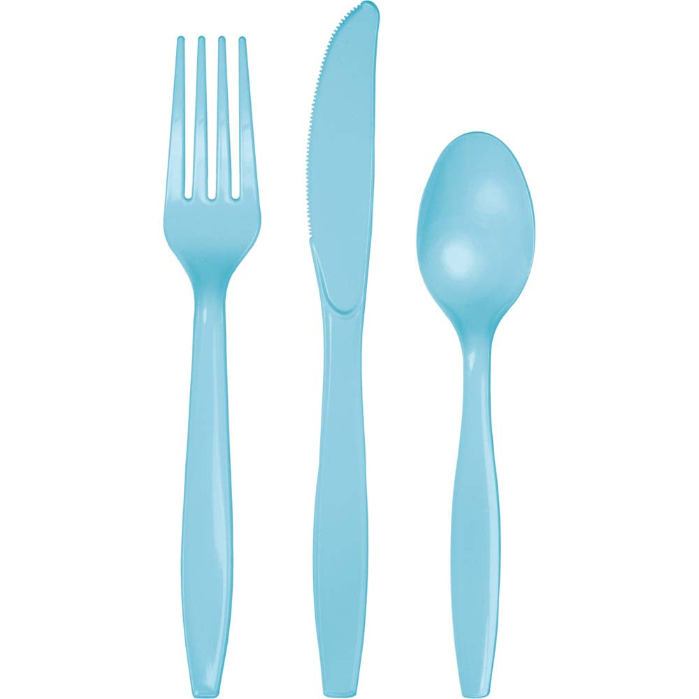 Pastel Blue Premium Plastic Assorted Cutlery