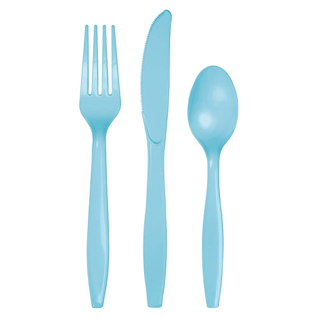 Pastel Blue Premium Assorted Plastic Cutlery