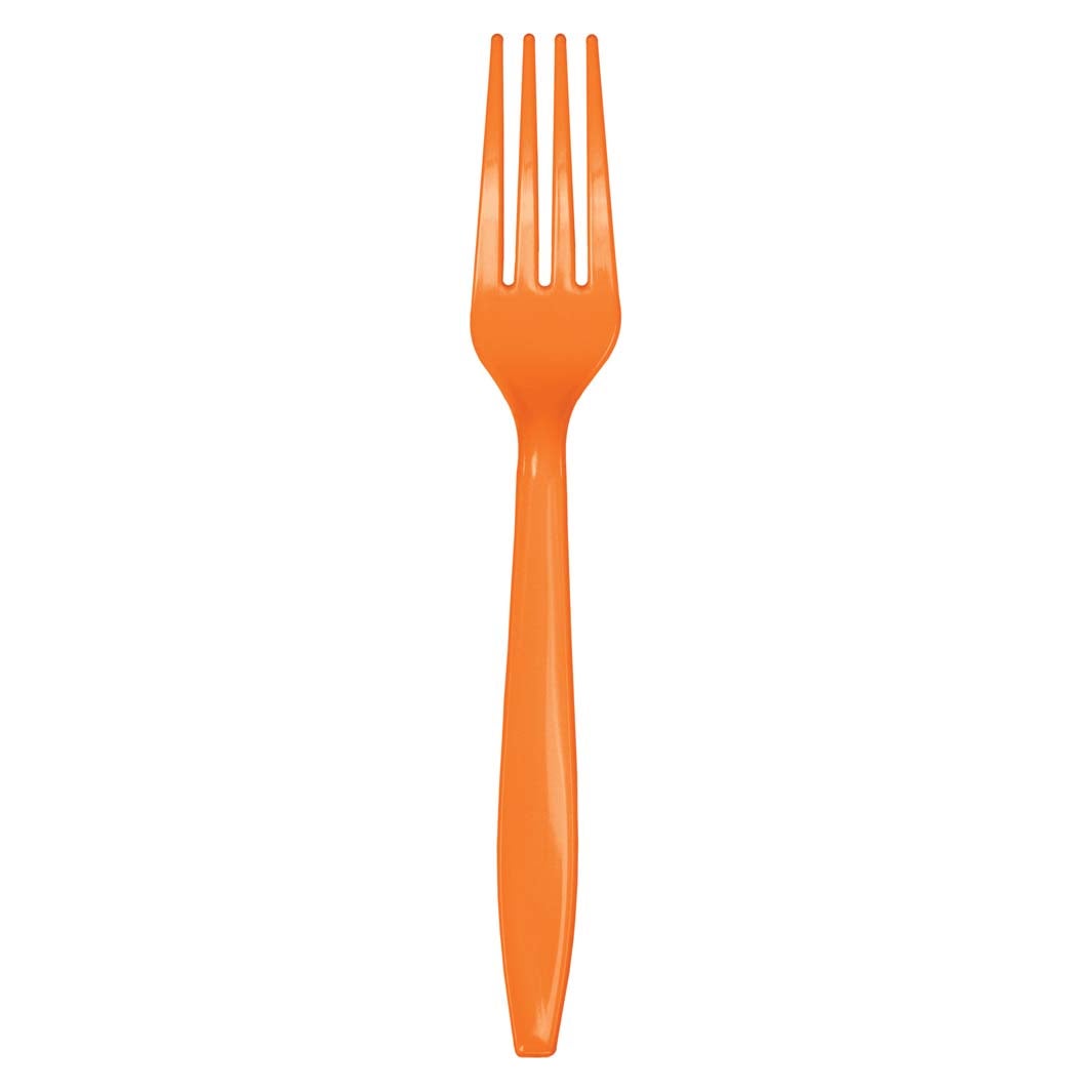 Premium Plastic Forks - Sunkissed Orange