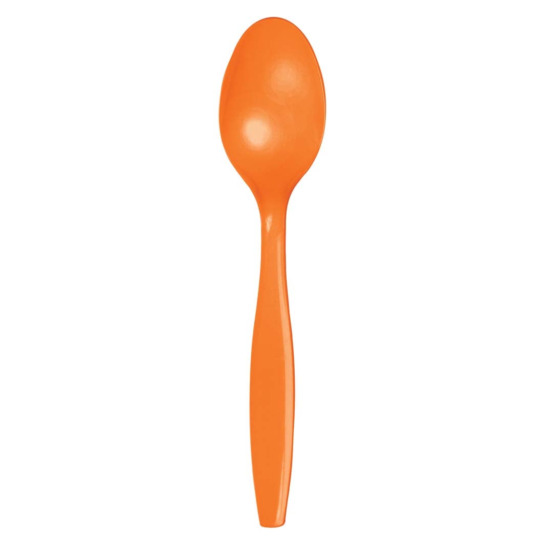 Premium Plastic Spoons - Sunkissed Orange