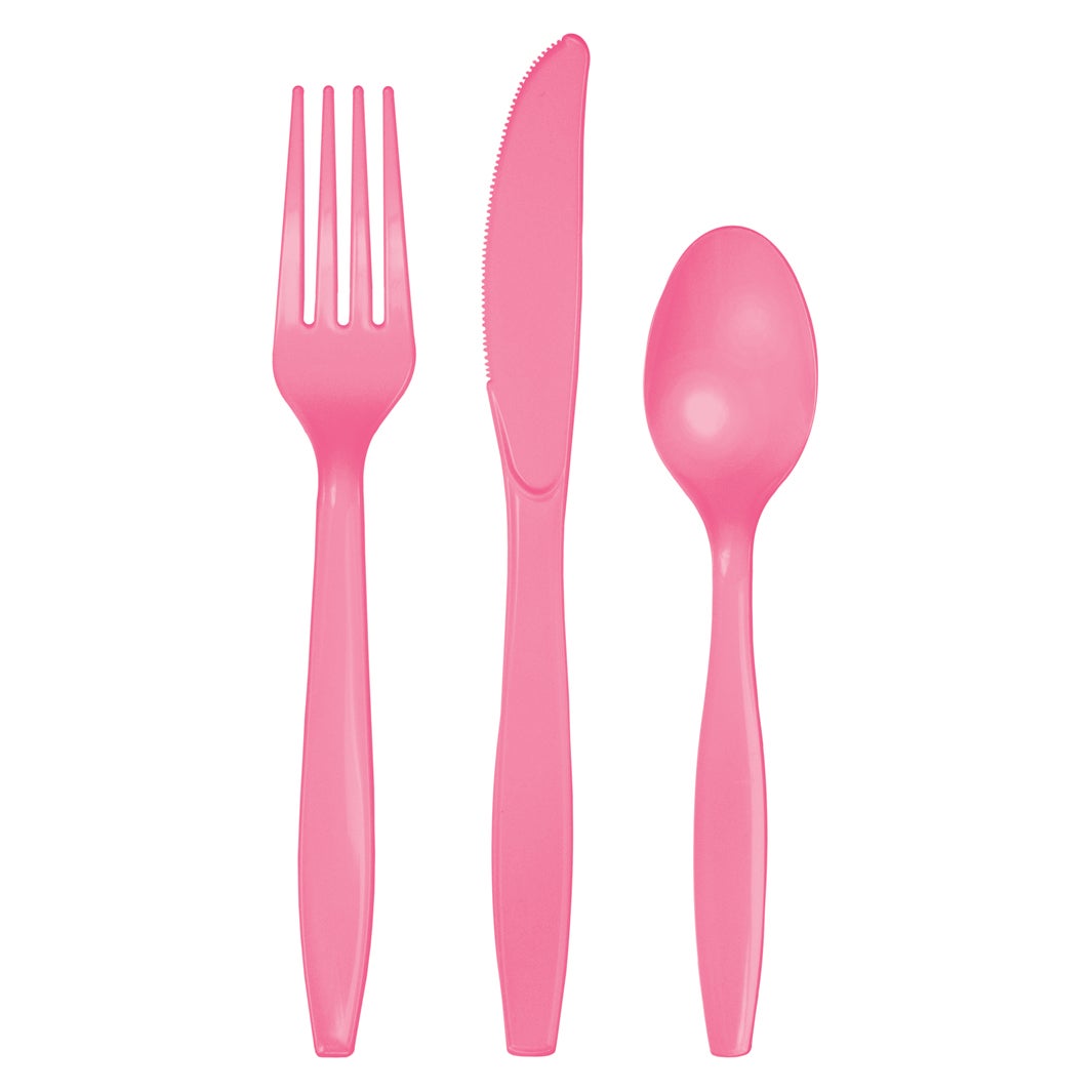 Candy Pink Premium Assorted Plastic Cutlery