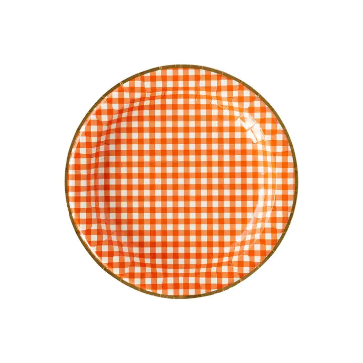 Harvest Orange Gingham Check 11" Plate