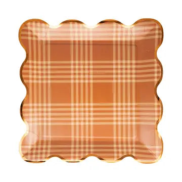 Orange Plaid Plate