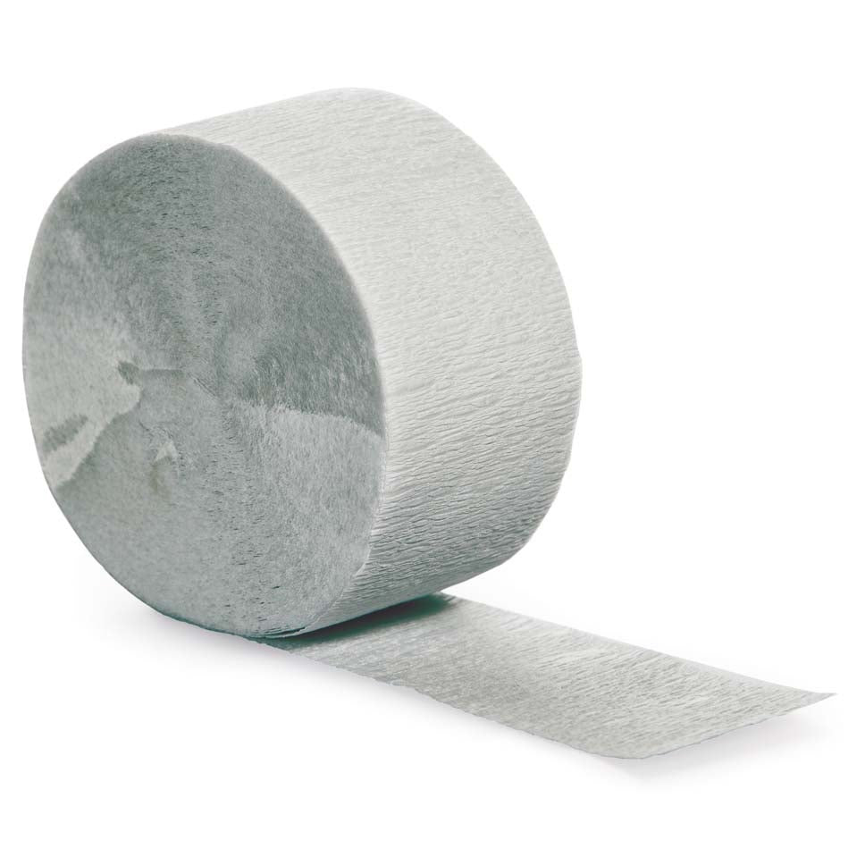 Shimmering Silver Crepe Streamer