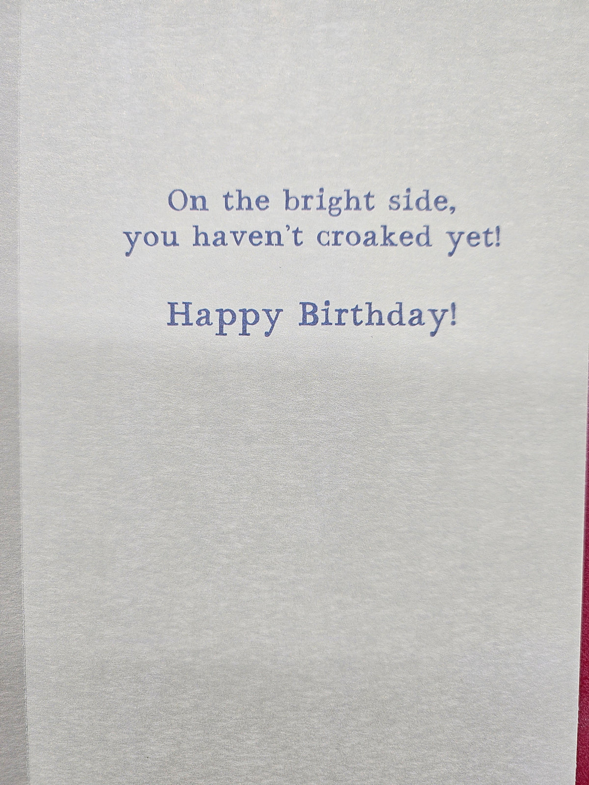"One minute you're YOUNG and FIT..." Birthday Card