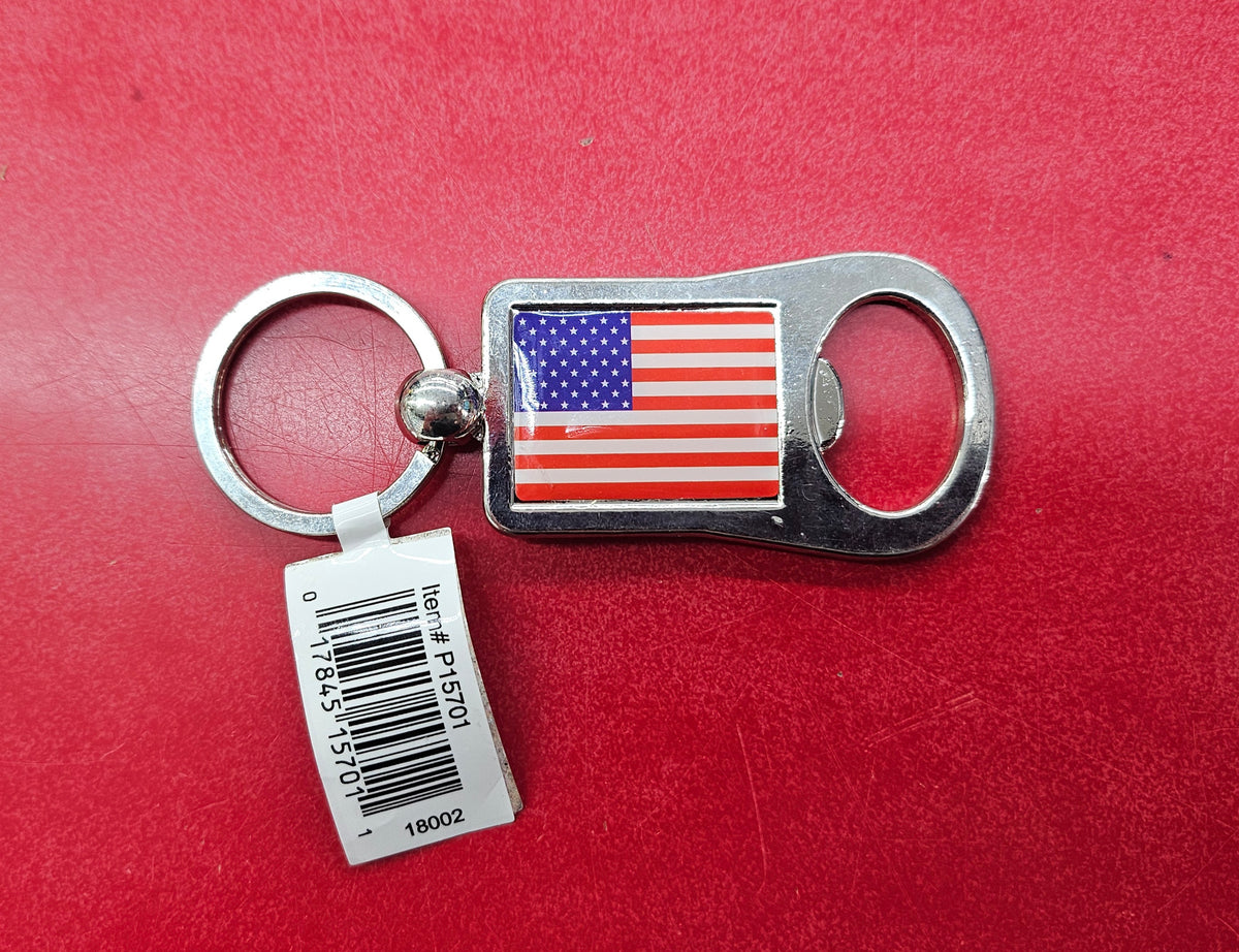Patriotic Bottle Opener Keychain