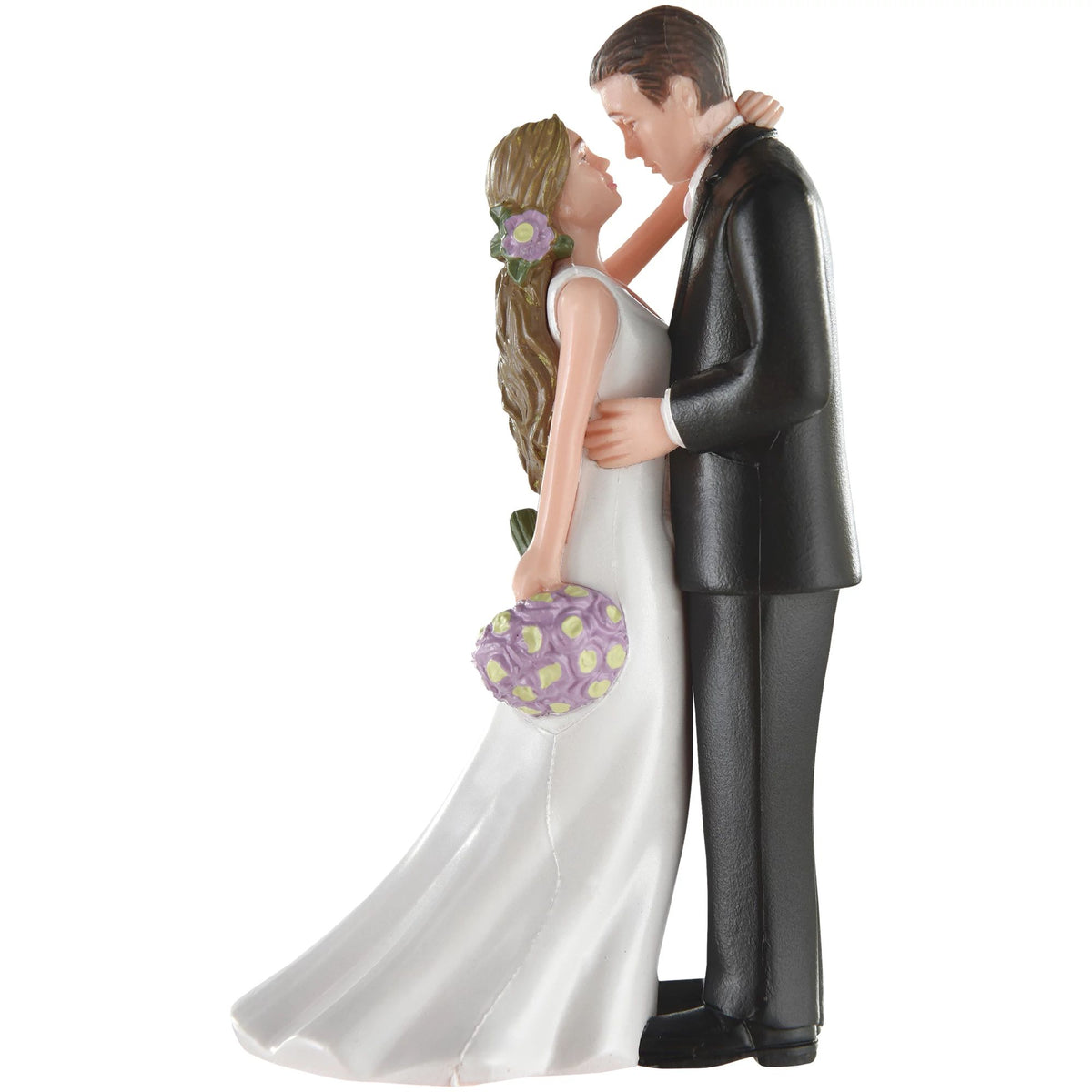 Lighter-Skinned Couple Wedding Cake Topper
