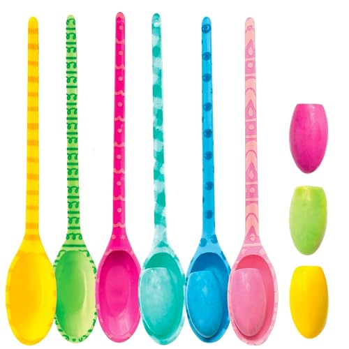 Adorable Multicolor Plastic Spoons & Eggs Easter Relay Game - 11.75"